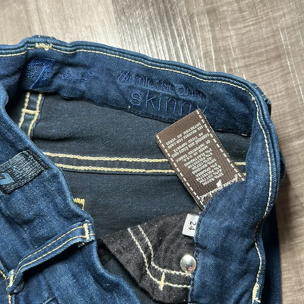 7 For All Mankind The Mid Rise Ankle Skinny Illusion Jeans - 24